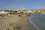 Ornos Beach - Mykonos Beach with umbrellas facilities